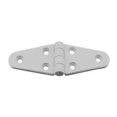 Hinge Polyamide, Double Oval, 110x40x4.5mm, White