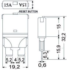 Resetlenebilir ATO/ATC tip sigorta. 12/24V DC 10