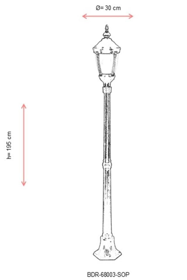 Bahçe Direkleri E27 12W 30cm Alüminyum Sarı/Siyah Dorbien-BDR-68003-SOP