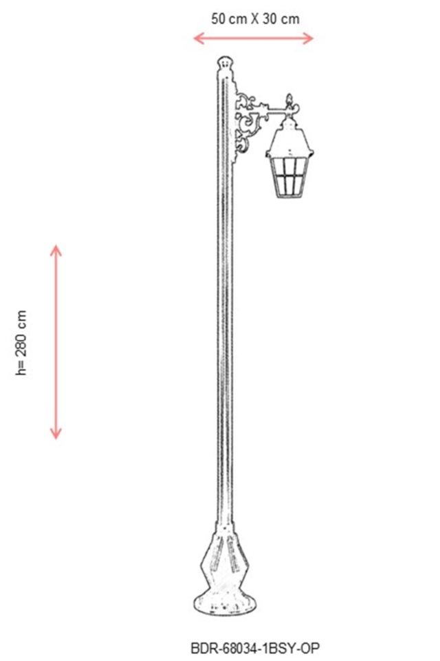 Bahçe Direkleri E27 12W 50x30cm Alüminyum Siyah Dorbien-BDR-68034-1BSY-OP