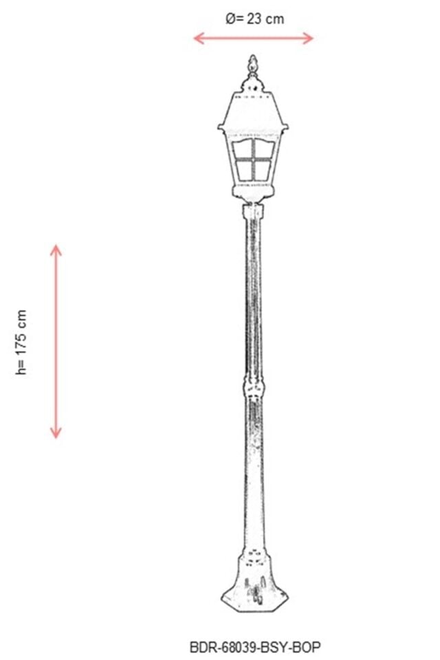 Bahçe Direkleri E27 12W 23cm Alüminyum Siyah Dorbien-BDR-68039-BSY-BOP