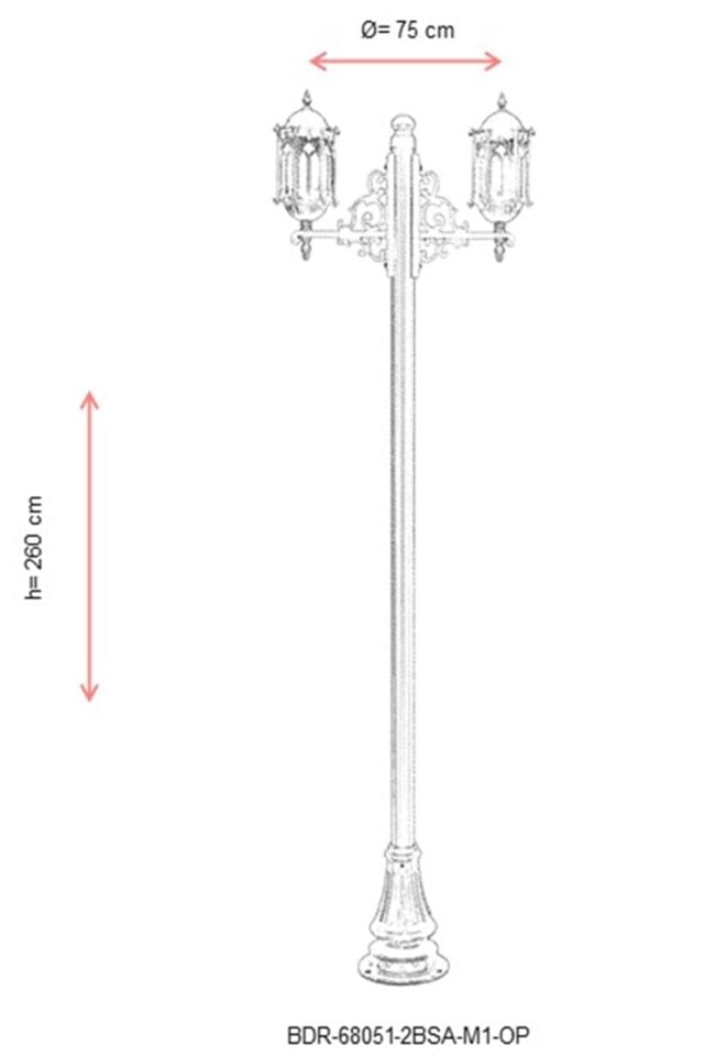 Bahçe Direkleri E27 24W 75cm Alüminyum Sarı Dorbien-BDR-68051-2BSA-M1-OP