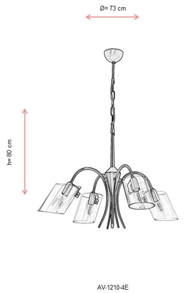 Sima Modern Avize E14 24W 73cm Metal Eskitme Avonni-AV-1210-4E