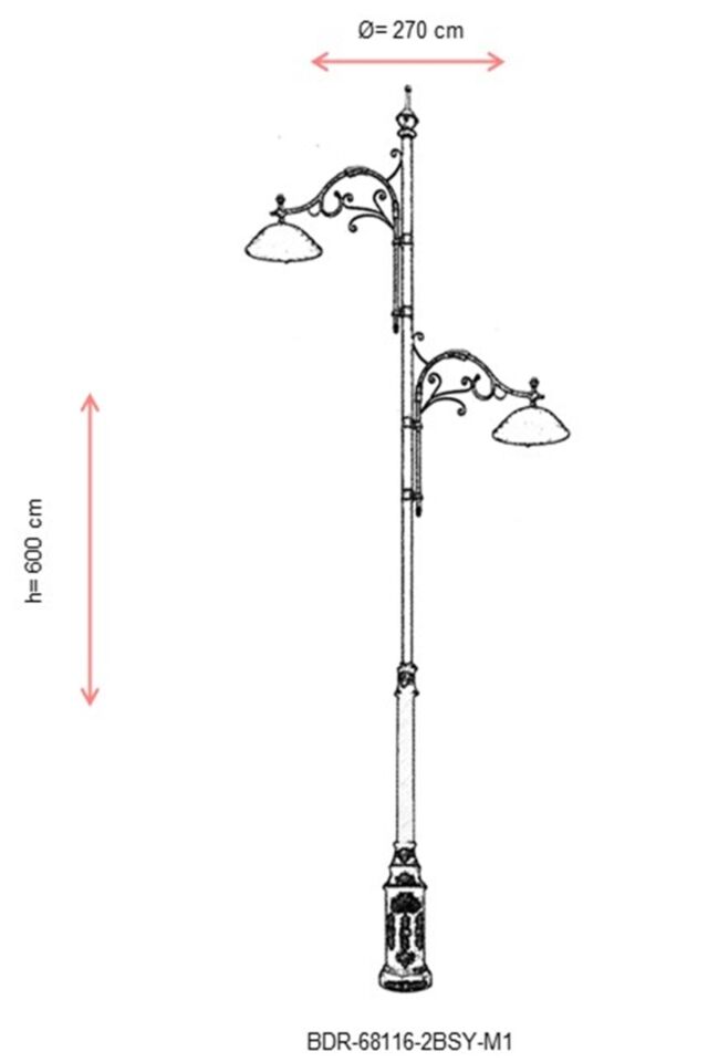 Bahçe Direkleri LED 150W 270cm Çelik Boru Sarı/Siyah Dorbien-BDR-68116-2BSY-M1