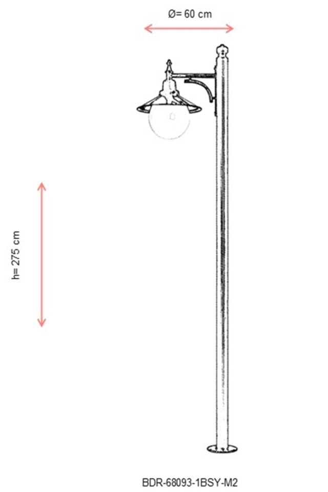 Bahçe Direkleri E27 12W 60cm Alüminyum Siyah Dorbien-BDR-68093-1BSY-M2