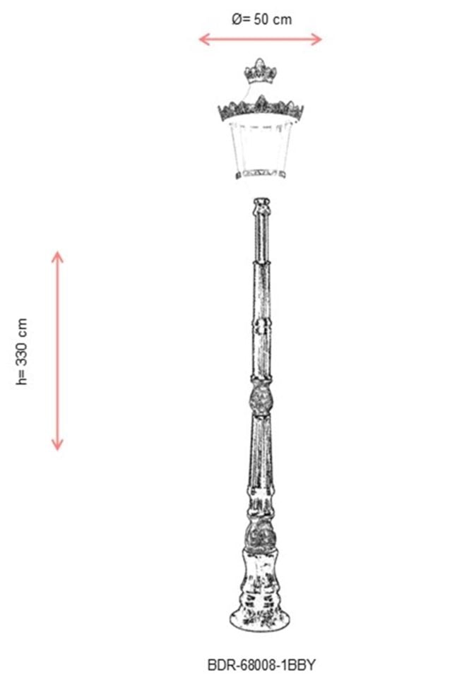 Bahçe Direkleri E27 12W 50cm Alüminyum Beyaz/Sarı/Siyah Dorbien-BDR-68008-1BBY