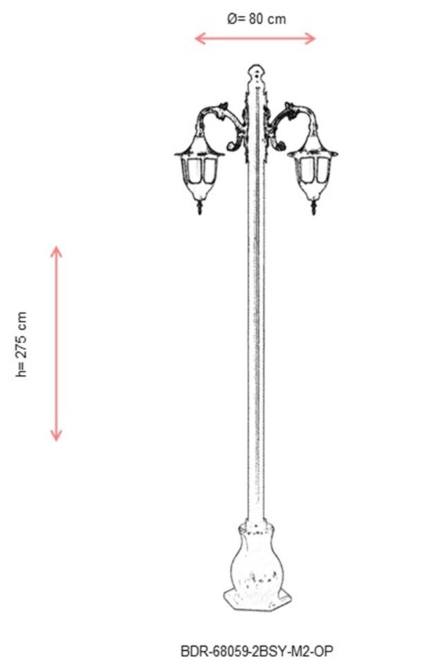 Bahçe Direkleri E27 24W 80cm Alüminyum Sarı/Siyah Dorbien-BDR-68059-2BSY-M2-OP