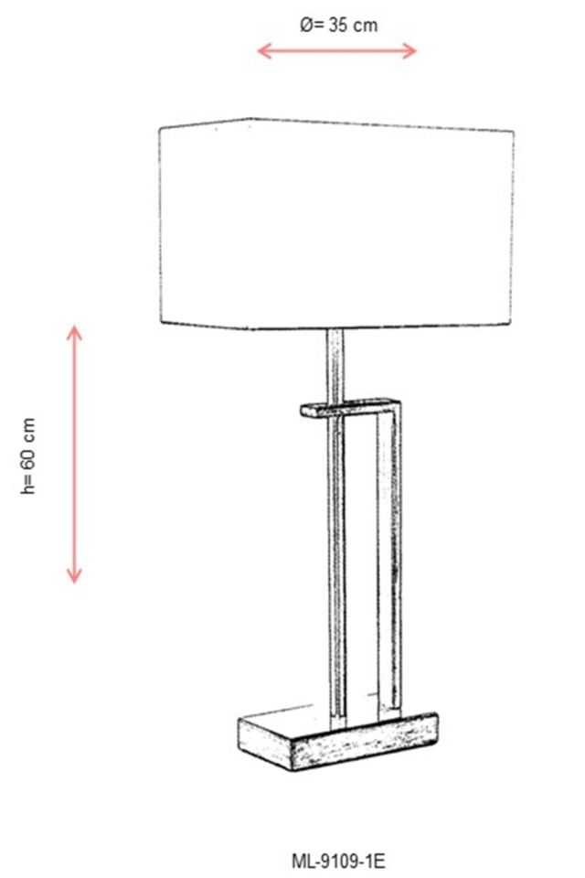 Sırık Abajur E27 12W 30x18cm Metal Eskitme Avonni-ML-9109-1E