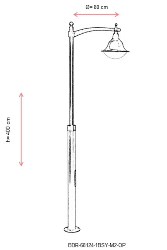 Bahçe Direkleri E27 12W 80cm Çelik Boru Siyah Dorbien-BDR-68124-1BSY-M2-OP