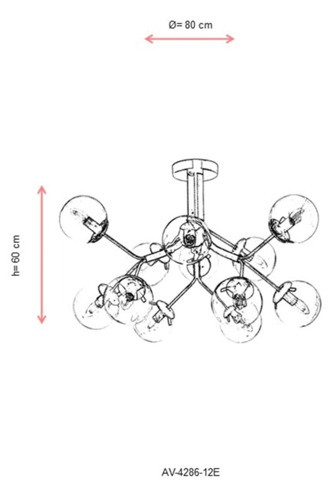 Bubbles Modern Avize E14 72W 80cm Metal Eskitme Avonni-AV-4286-12E