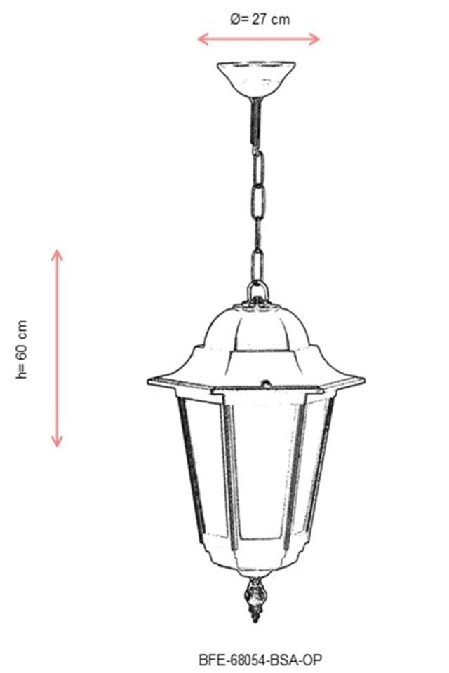 Bahçe Fenerleri E27 12W 27cm Alüminyum Sarı Dorbien-BFE-68054-BSA-OP