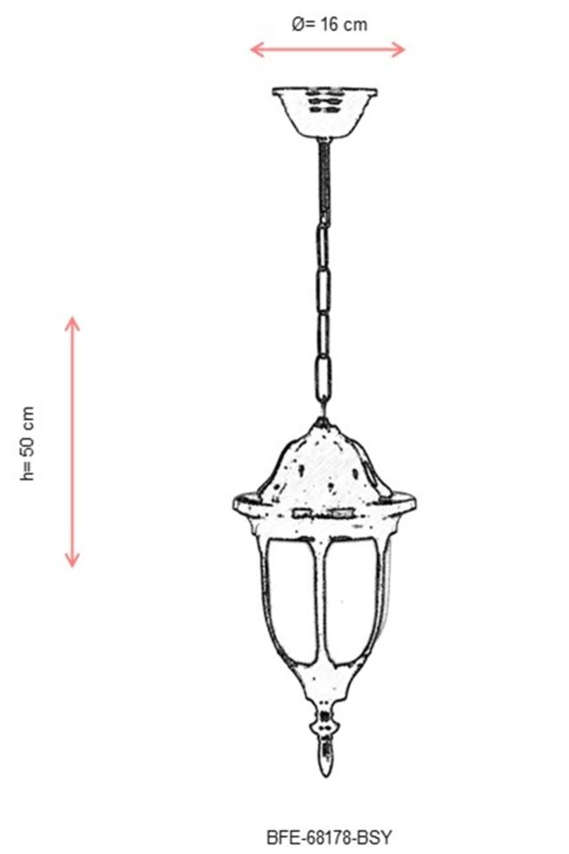 Bahçe Fenerleri E27 12W 16cm ABS Siyah Dorbien-BFE-68178-BSY