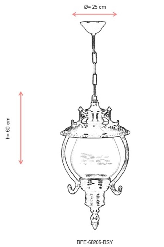 Bahçe Fenerleri E27 12W 25cm ABS Siyah Dorbien-BFE-68205-BSY