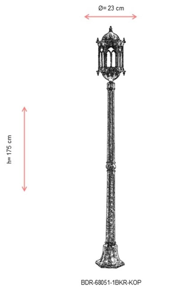 Bahçe Direkleri E27 12W 23cm Alüminyum Kahverengi Dorbien-BDR-68051-1BKR-KOP