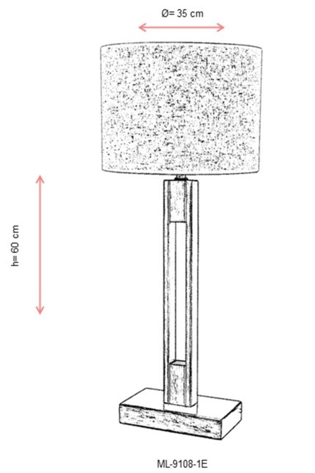 Sırık Abajur E27 12W 30cm Metal Eskitme Avonni-ML-9108-1E