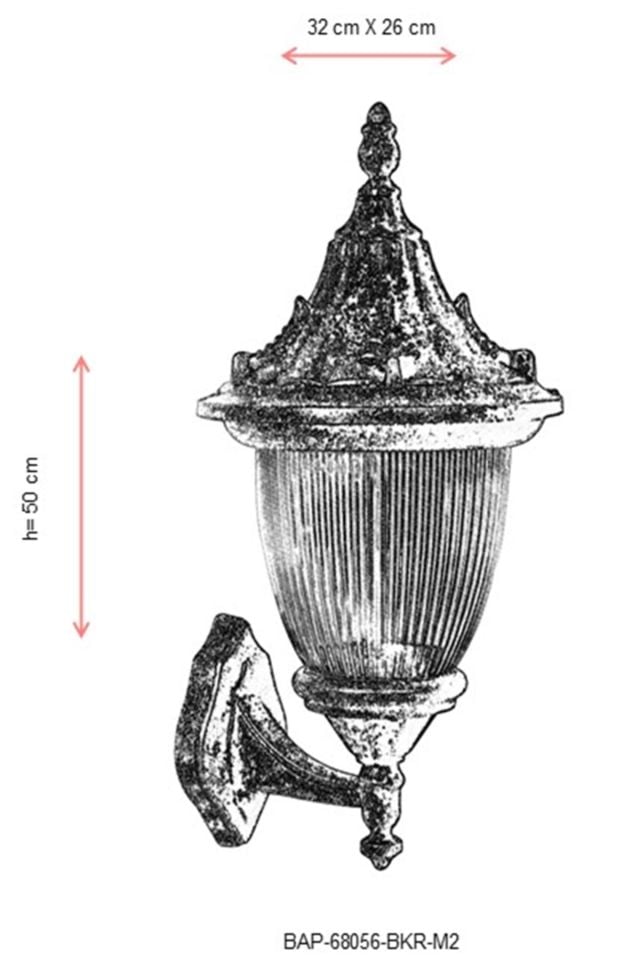 Bahçe Aplik E27 12W 32x26cm Alüminyum Kahverengi Dorbien-BAP-68056-BKR-M2