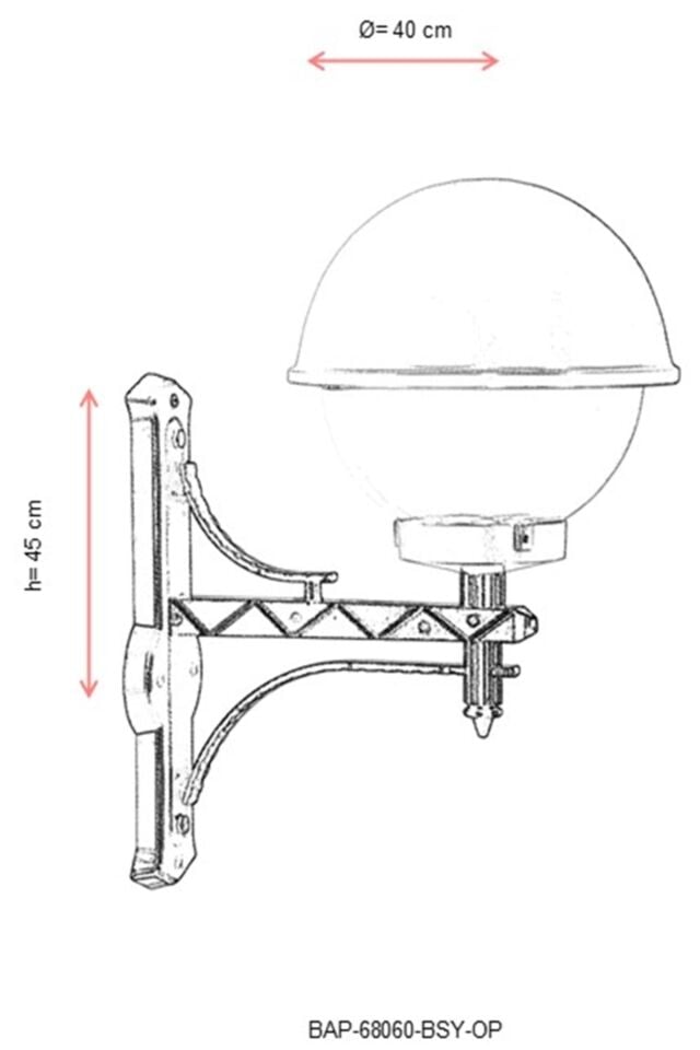 Bahçe Aplik E27 12W 40cm Alüminyum Sarı/Siyah Dorbien-BAP-68060-BSY-OP