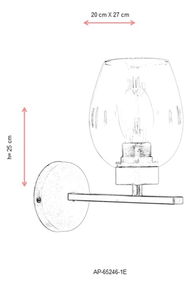Amber Aplik E27 12W 20x27cm Metal Eskitme Dorbien-AP-65246-1E