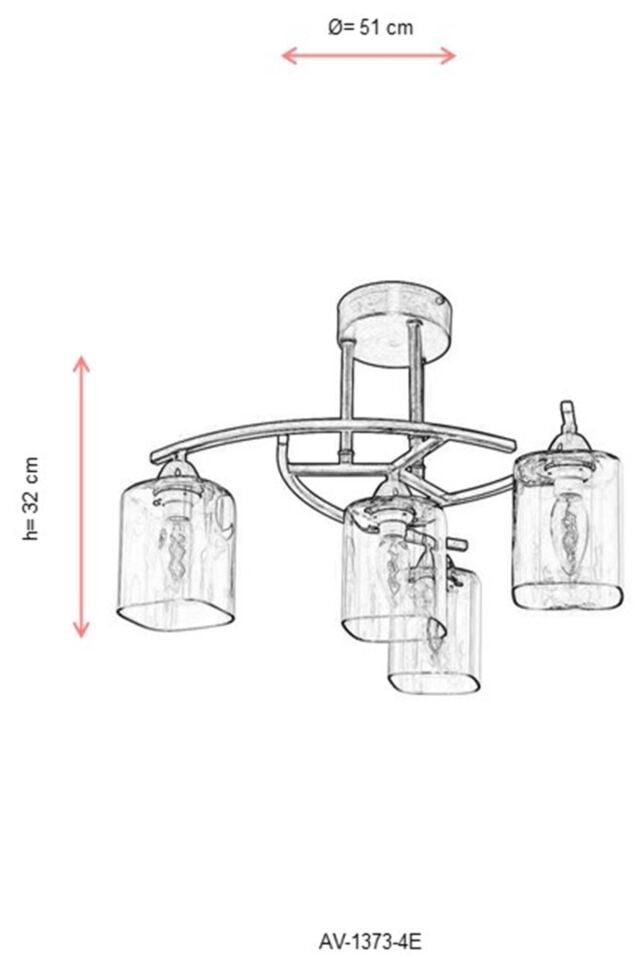 Seda Modern Avize E27 48W 51cm Metal Eskitme Avonni-AV-1373-4E