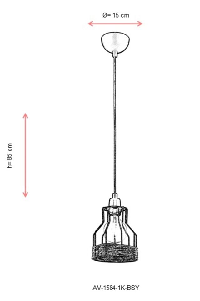 Hira Modern Avize E27 12W 15cm Metal Siyah Avonni-AV-1584-1K-BSY