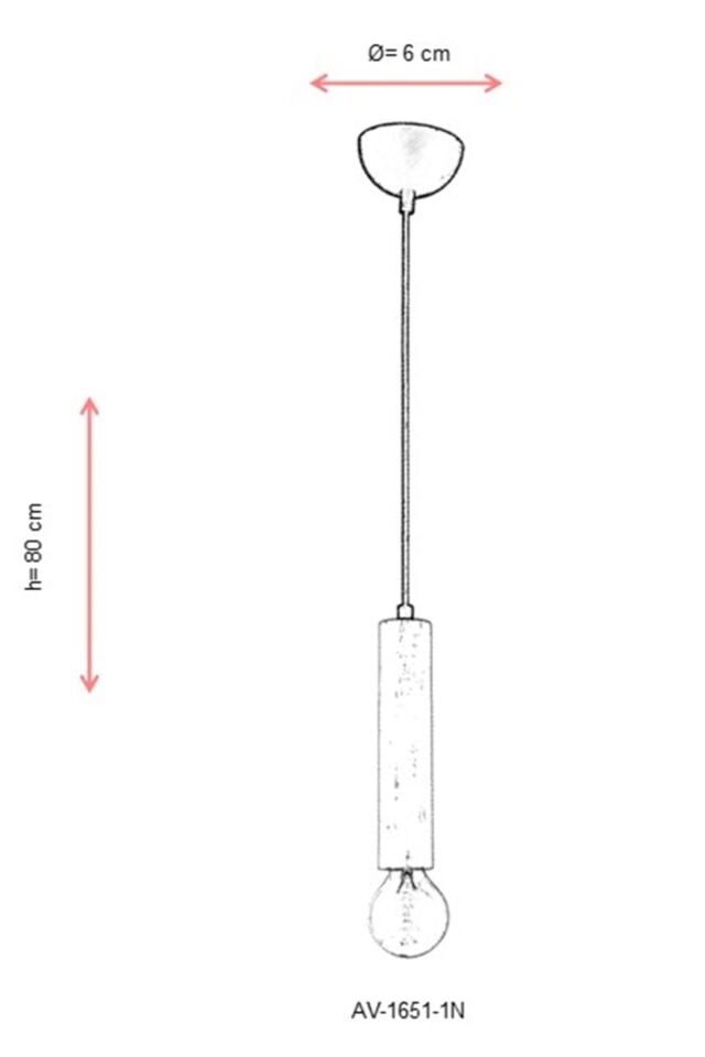 Dantel Modern Avize E27 12W 6cm Ahşap Siyah Avonni-AV-1651-1N