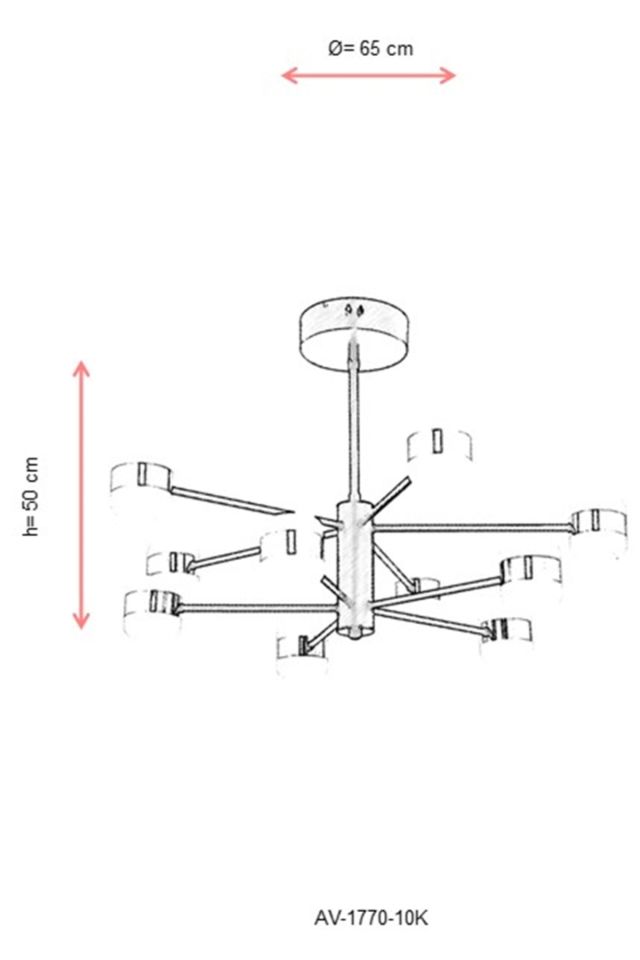 Roll Modern Avize LED 100W 65cm Metal Krom Avonni-AV-1770-10K