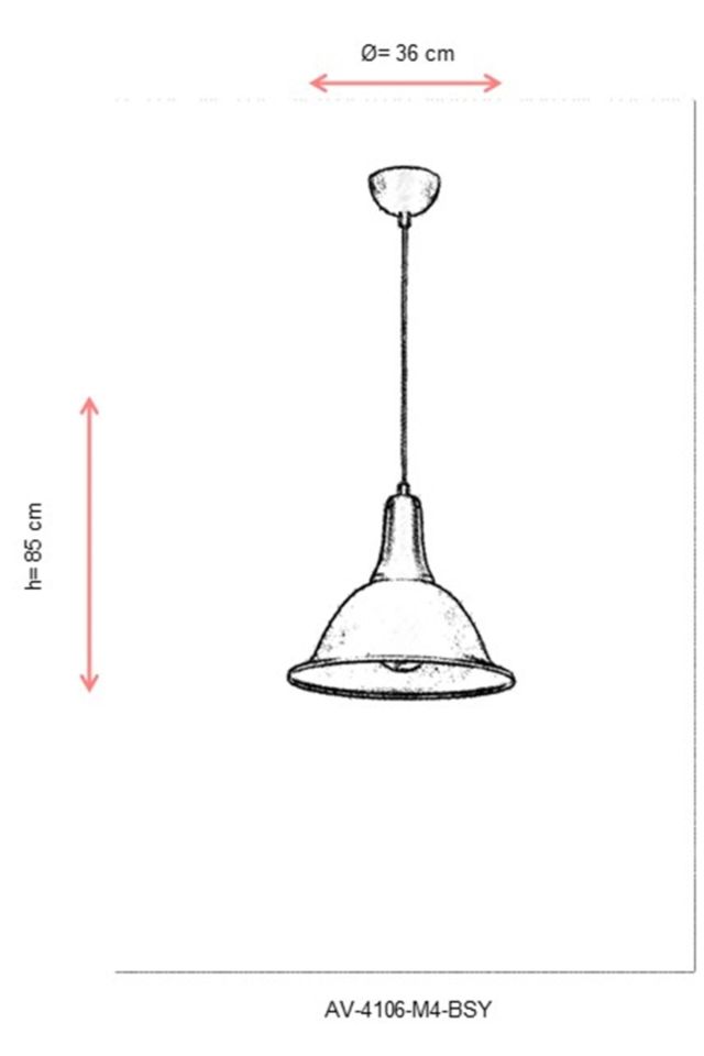 Akasya Modern Avize E27 12W 36cm Metal Siyah Avonni-AV-4106-M4-BSY