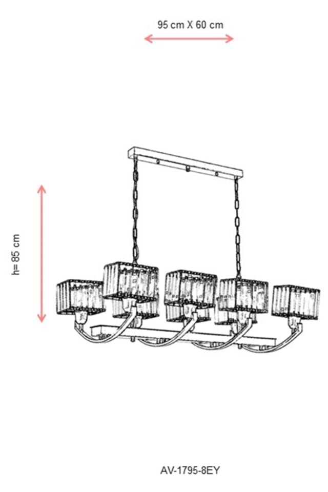 Trap Modern Avize E27 96W 90x60cm Metal Eskitme Avonni-AV-1795-8EY