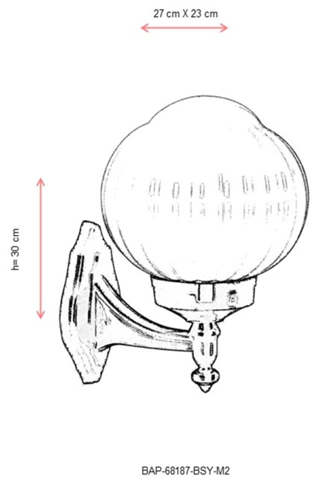 Bahçe Aplik E27 12W 27x23cm Alüminyum Siyah Dorbien-BAP-68187-BSY-M2