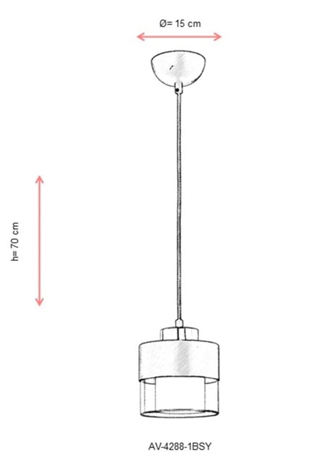 Cabin Modern Avize E27 12W 15cm Metal Siyah Avonni-AV-4288-1BSY