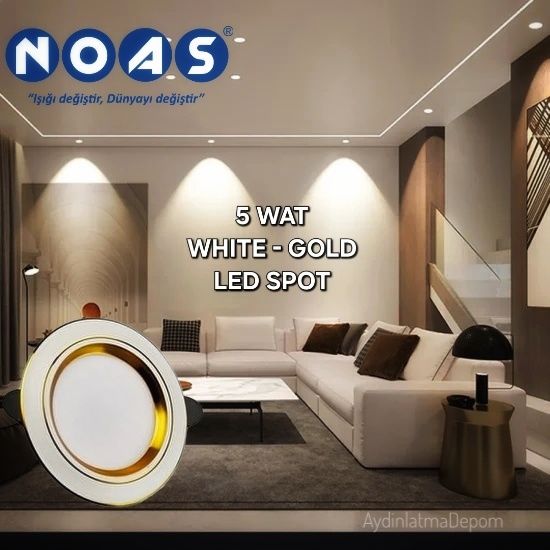 Noas 5W Whıte+Gold Led Spot Gün Işığı