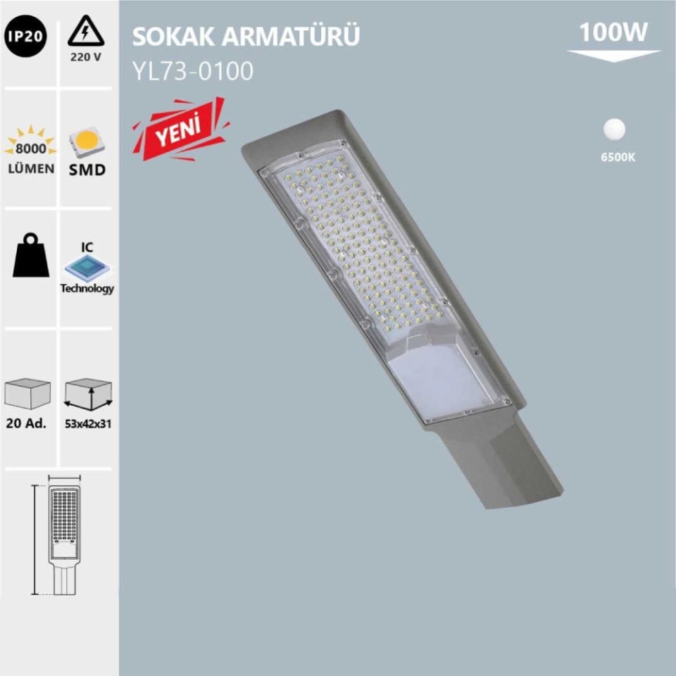 Noas 100W Sokak Armatürü Beyaz Işık