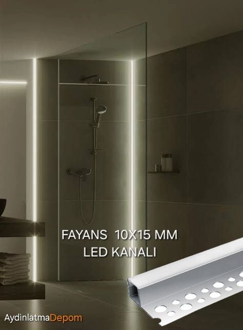 Alüminyum 10x15 MM Fayans Led Kanalı (3 Metre Boyu)