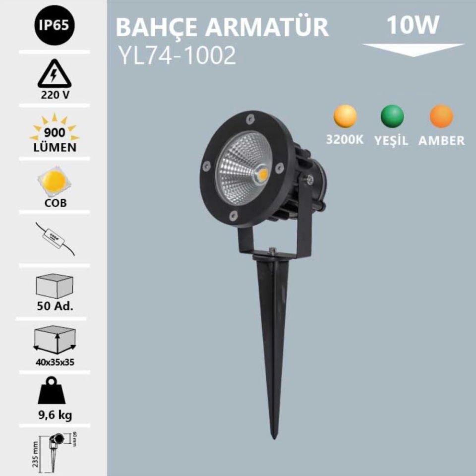 Noas 10W Led Bahçe Armatürü Gün Işığı