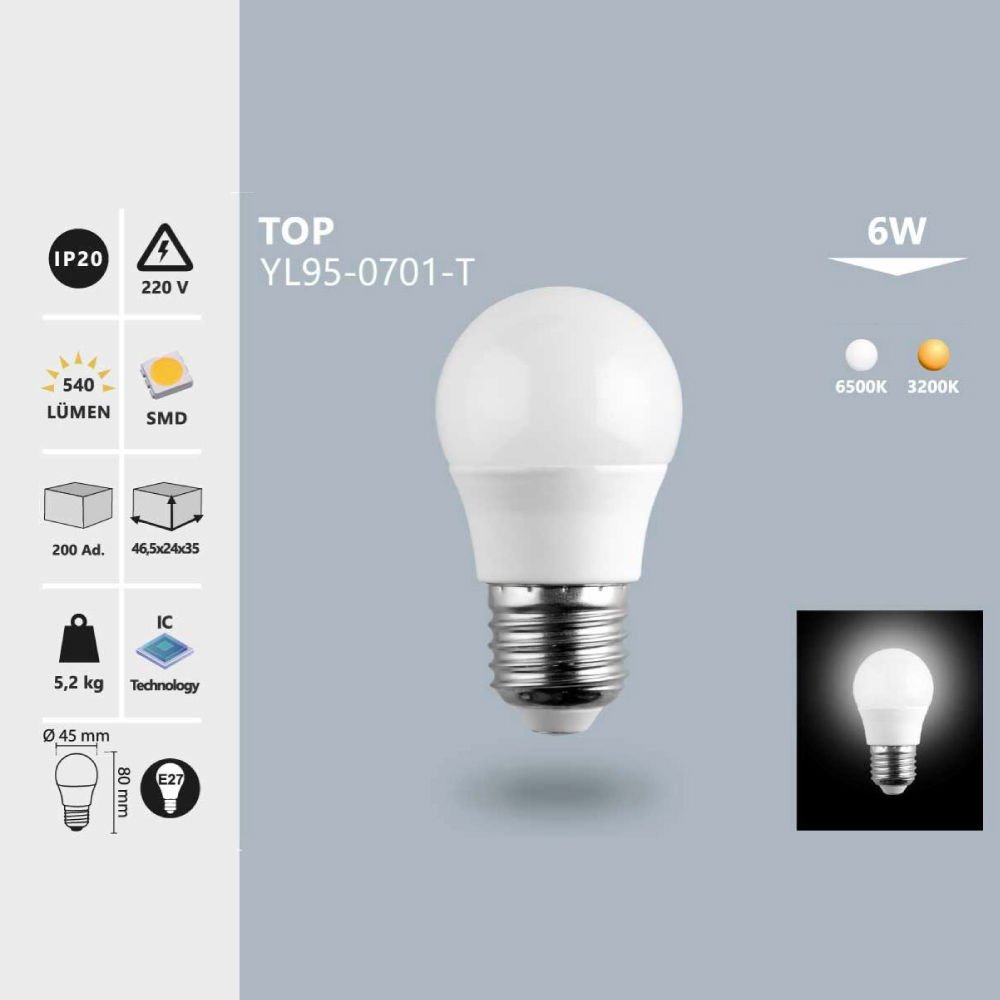 Noas 6 W E27 Top Led Ampul Gün Işığı