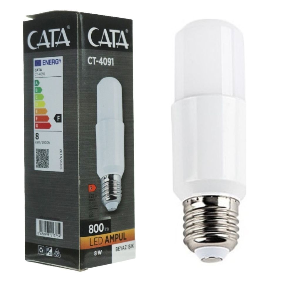 Cata 8 Watt E27 Duylu Led Ampul Beyaz Işık