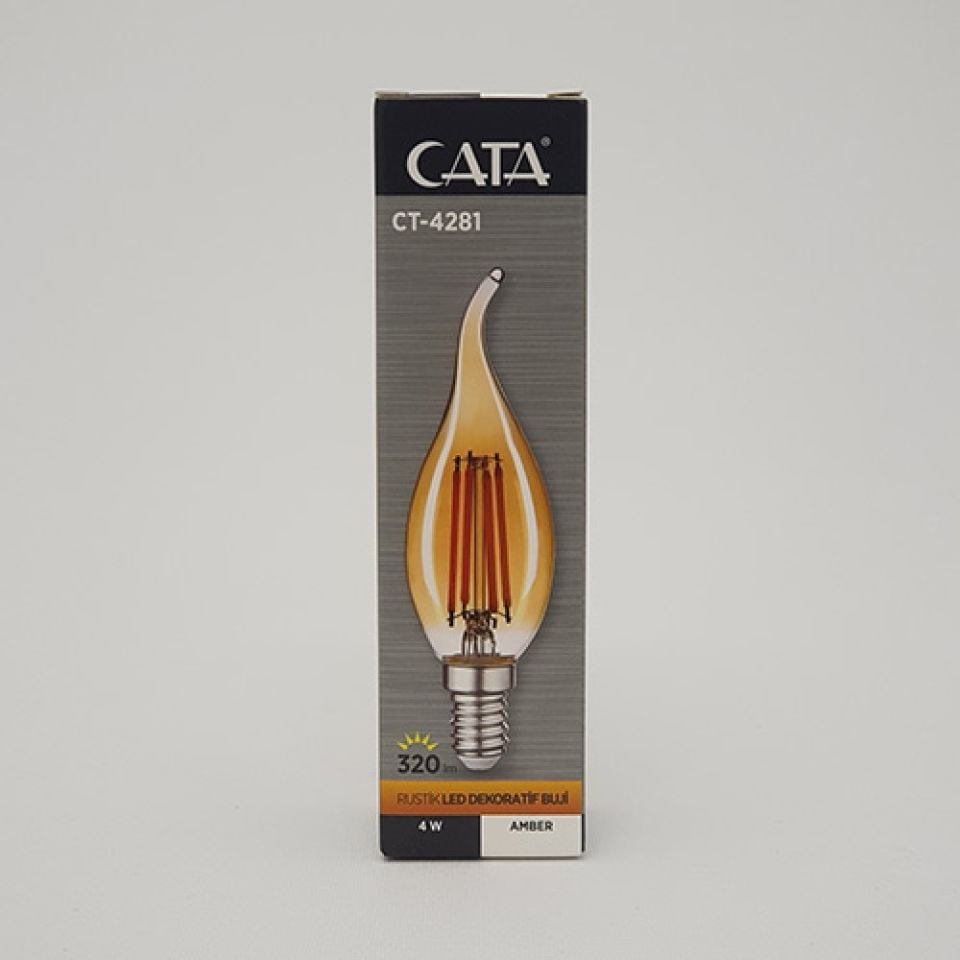 Cata 4 Watt Rustik Kıvrık Led Ampul Amber Renk