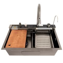 Yenilikçi Mutfak MIA 304 Paslanmaz Çelik Akıllı Dijital Göstergeli Piyano Tuşlu Evye Seti Full Takım
