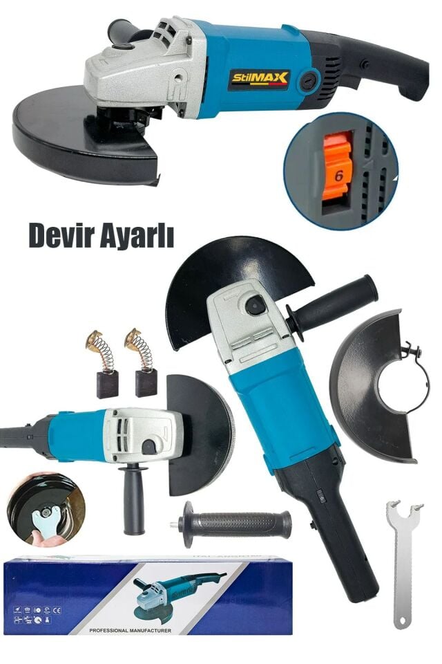 180MM Devir Ayarlı Otomatik Off Start Büyük Boy Taşlama Metal Kesme Spiral Jet Makinesi 4000W