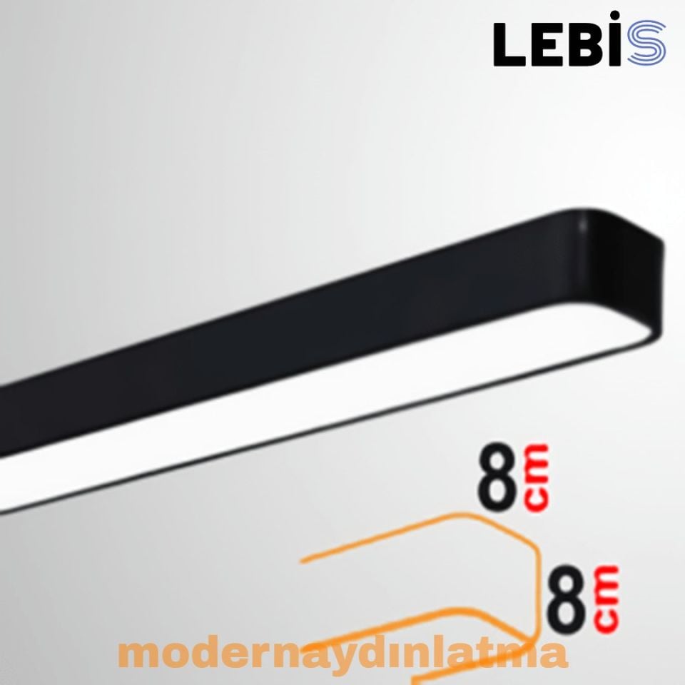 Lebis 100 Cm Osram Ledli 8x8 Sıva Üstü Oval Lineer Aydınlatma