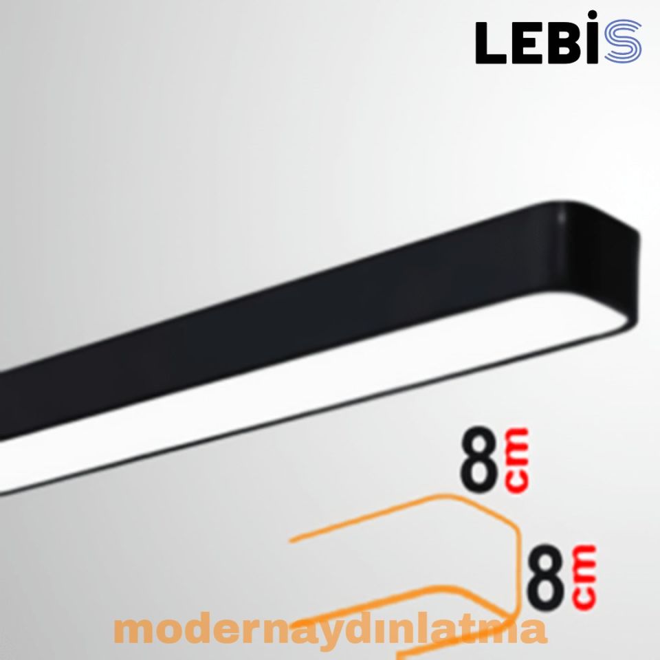 Lebis 300 Cm Osram Ledli 8x8 Sıva Üstü Oval Lineer Aydınlatma