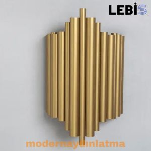 Lebis Gold Renk E14 Duylu İliç Aplik
