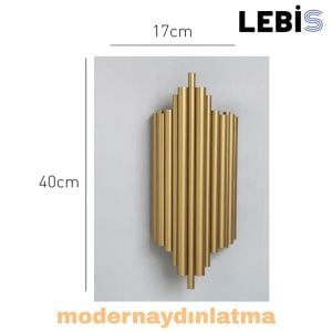 Lebis Gold Renk E14 Duylu İliç Aplik