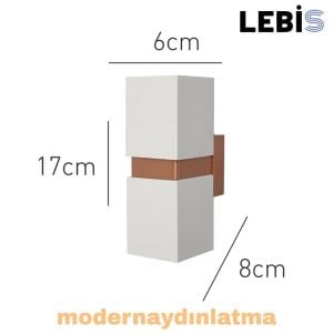 Lebis Beyaz Kasa Danzı Gu10 Duylu Aplik Bakır Kuşaklı