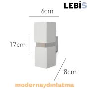 Lebis Beyaz Kasa Danzı Gu10 Duylu Aplik Krom Kuşaklı