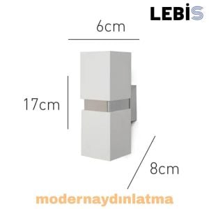 Lebis Beyaz Kasa Danzı Gu10 Duylu Aplik Krom Kuşaklı