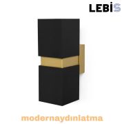 Lebis Siyah Kasa Danzı Gu10 Duylu Aplik Gold Kuşaklı