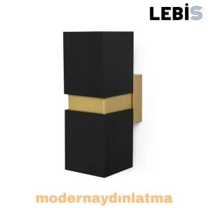 Lebis Siyah Kasa Danzı Gu10 Duylu Aplik Gold Kuşaklı