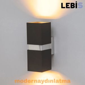 Lebis Siyah Kasa Danzı Gu10 Duylu Aplik Krom Kuşaklı