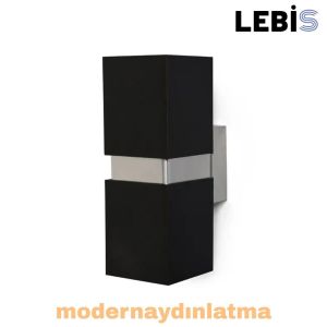 Lebis Siyah Kasa Danzı Gu10 Duylu Aplik Krom Kuşaklı